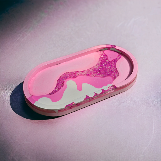 Neon Pink oval tray