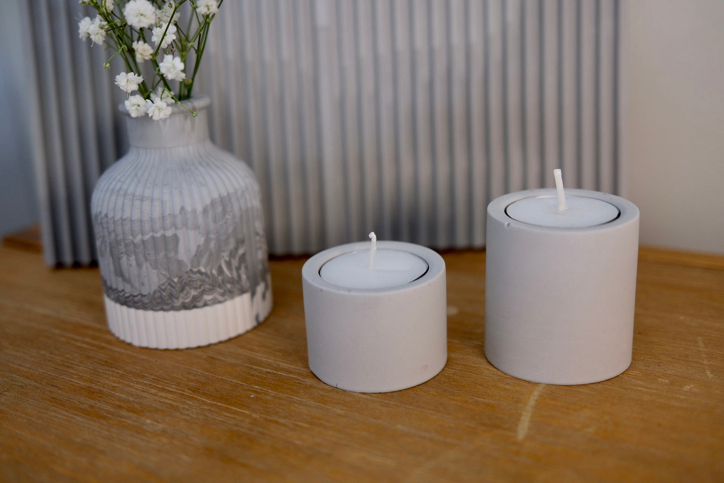 Tealight Candle Holders- Grey