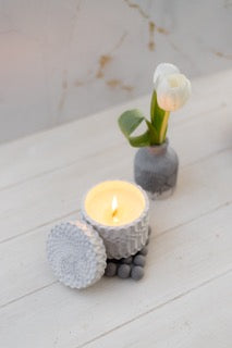 Marble Retro Ripple Candle