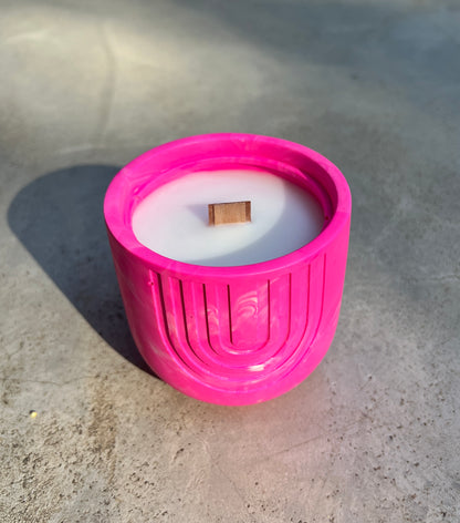 Neon Pink Arch Candle