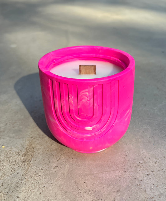 Neon Pink Arch Candle