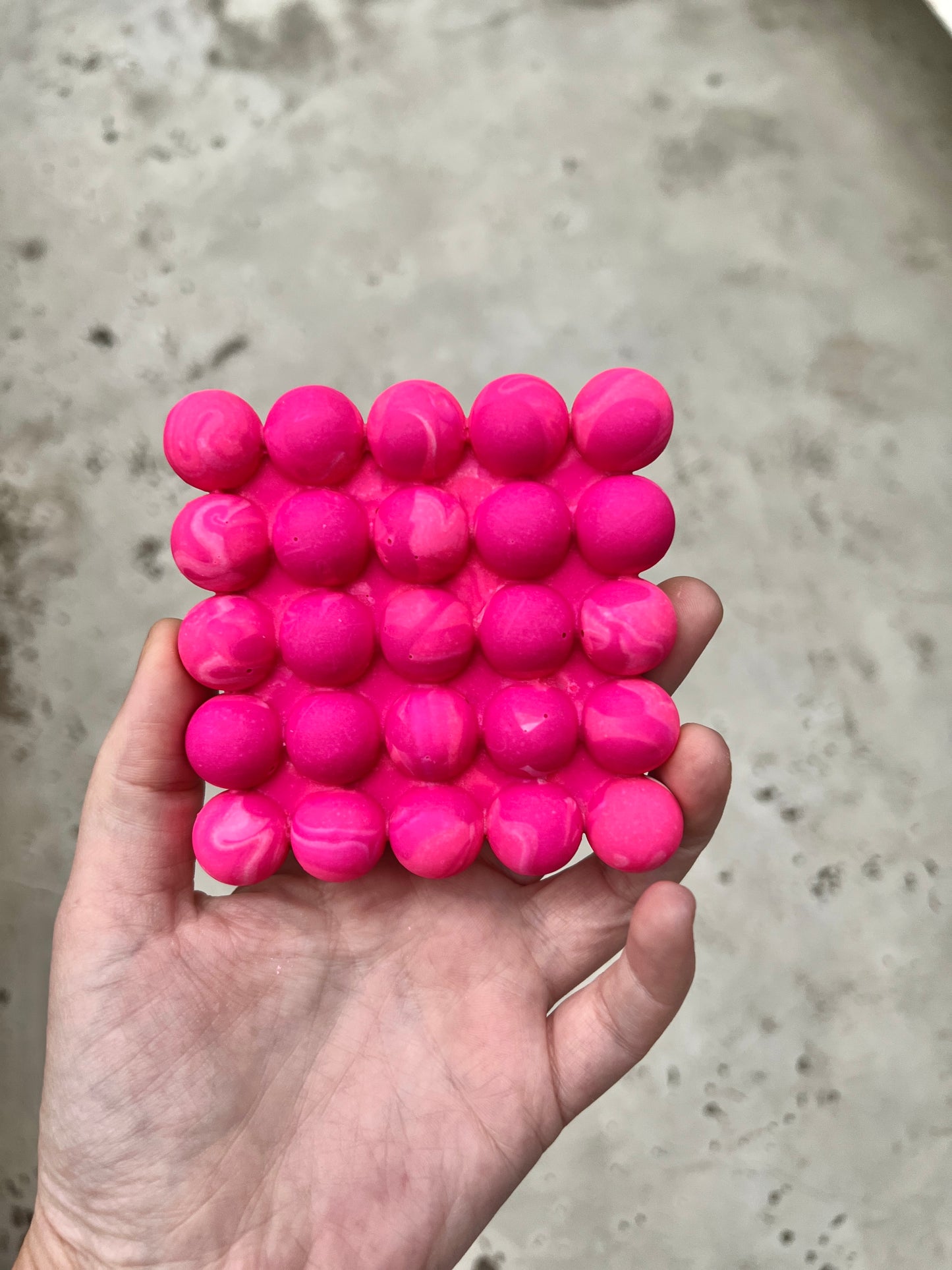 Neon Pink Bubble Coasters