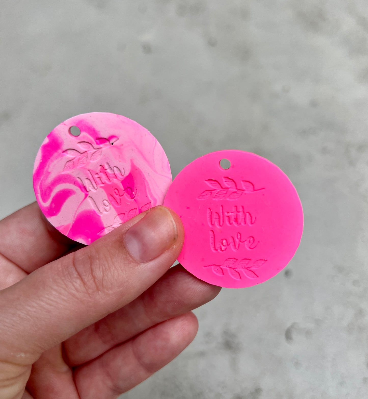 Neon Pink with love Gift Tags