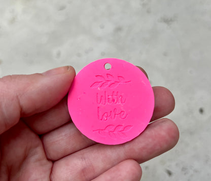 Neon Pink with love Gift Tags