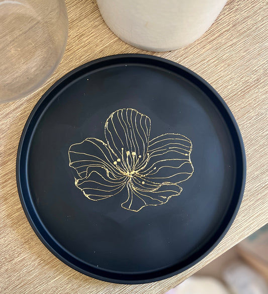 Gold Flower Tray