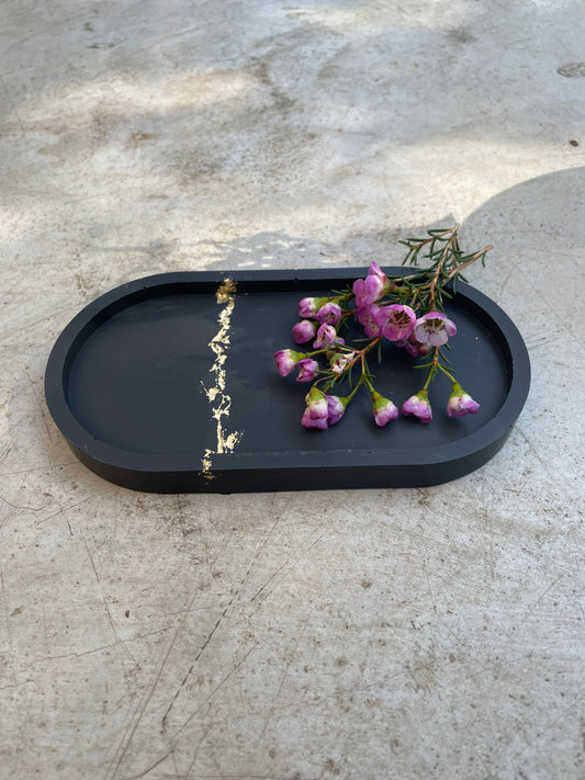 Black and Gold Oval Trinket Dish