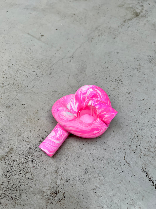 Neon Pink Marble Knot Candle Holder