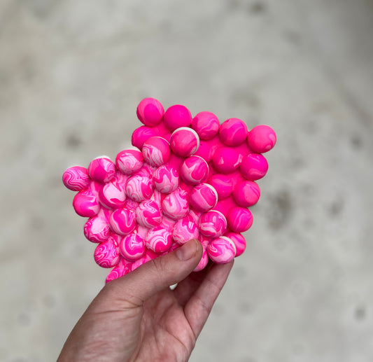 Neon Pink Bubble Coasters